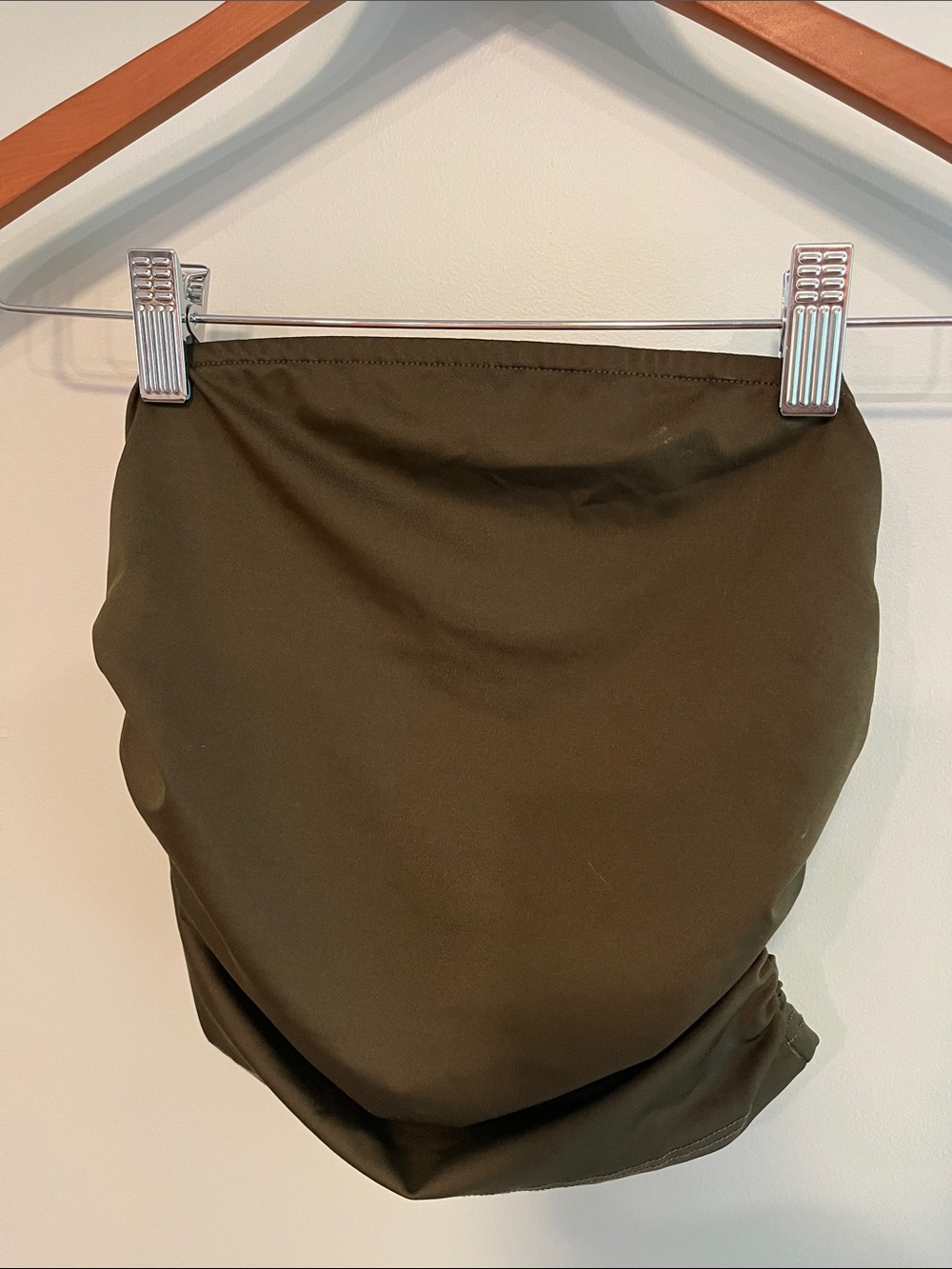 Cider Olive Green Tube Top with Side rusching - XXS